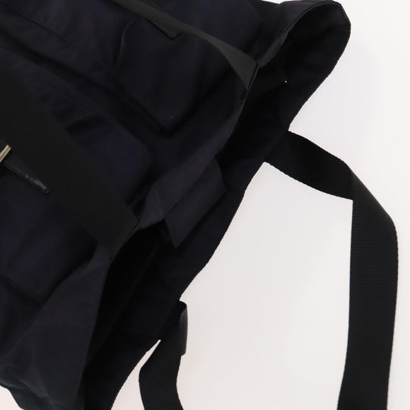 PRADA Tote Bag Nylon Navy Silver Auth 127867