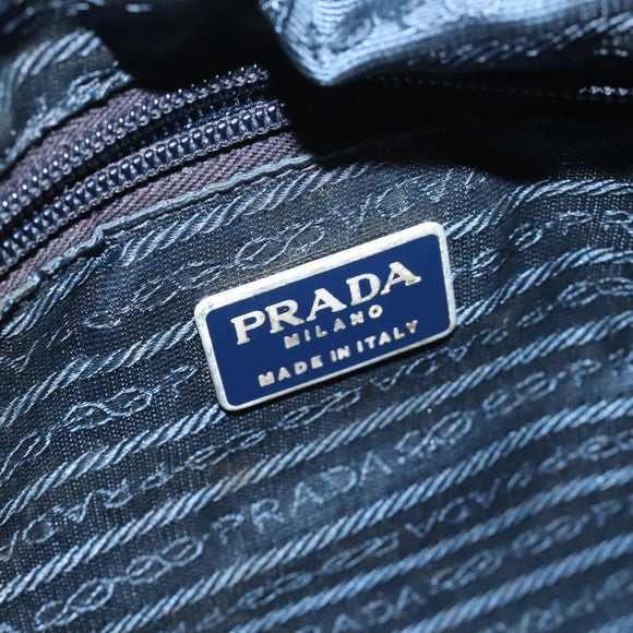 PRADA Hand Bag Nylon Black Gold Auth 127868