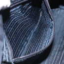 PRADA Hand Bag Nylon Black Gold Auth 127868-20