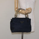 PRADA Hand Bag Nylon Black Gold Auth 127868-22