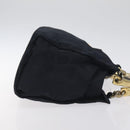 PRADA Hand Bag Nylon Black Gold Auth 127868-4