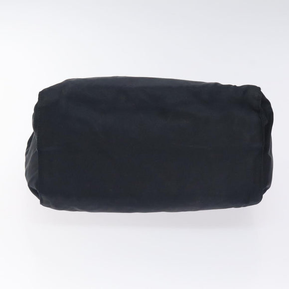 PRADA Hand Bag Nylon Black Gold Auth 127868