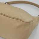PRADA Hand Bag Nylon Beige Silver Auth 127869-10