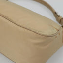 PRADA Hand Bag Nylon Beige Silver Auth 127869-16