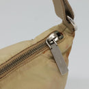 PRADA Hand Bag Nylon Beige Silver Auth 127869-14