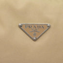 PRADA Hand Bag Nylon Beige Silver Auth 127869-18