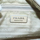 PRADA Hand Bag Nylon Beige Silver Auth 127869-16