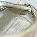PRADA Hand Bag Nylon Beige Silver Auth 127869-20