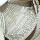 PRADA Hand Bag Nylon Beige Silver Auth 127869-20