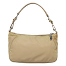 PRADA Hand Bag Nylon Beige Silver Auth 127869-2