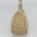 PRADA Hand Bag Nylon Beige Silver Auth 127869-5