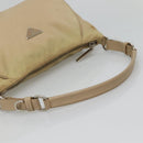 PRADA Hand Bag Nylon Beige Silver Auth 127869-7