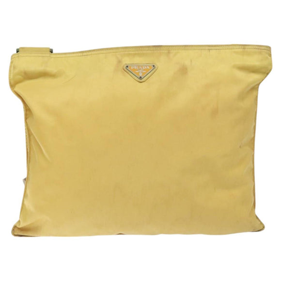 PRADA Shoulder Bag Nylon Yellow Auth 127873