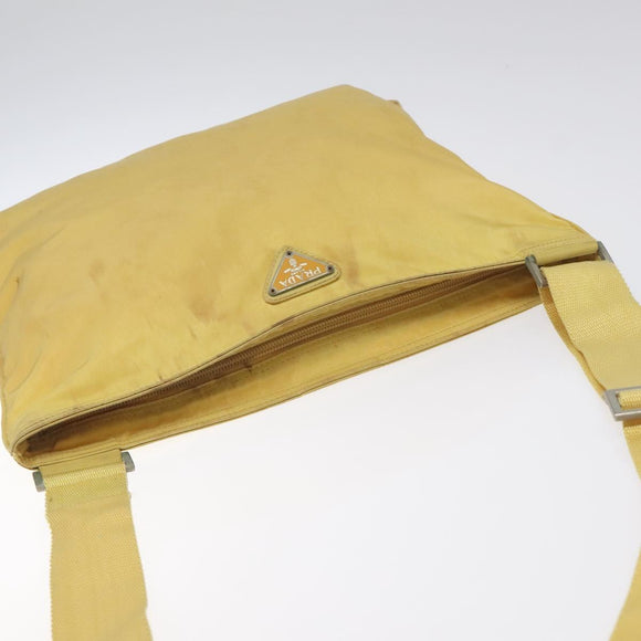 PRADA Shoulder Bag Nylon Yellow Auth 127873
