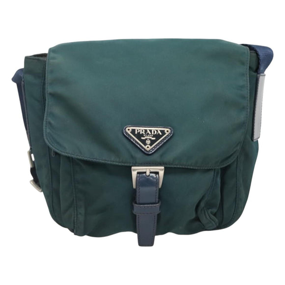 PRADA Shoulder Bag Nylon Green Auth 127874