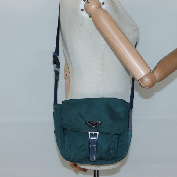 PRADA Shoulder Bag Nylon Green Auth 127874