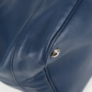 PRADA Shoulder Bag Leather Blue Silver Auth 127875V-8