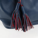 PRADA Shoulder Bag Leather Blue Silver Auth 127875V-9