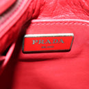 PRADA Shoulder Bag Leather Blue Silver Auth 127875V-20