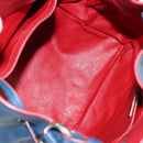 PRADA Shoulder Bag Leather Blue Silver Auth 127875V-10