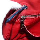 PRADA Shoulder Bag Leather Blue Silver Auth 127875V-23