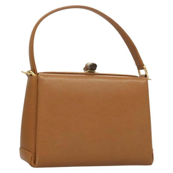 GUCCI Bamboo Hand Bag Leather Brown Gold 000 26 0175 Auth 127876