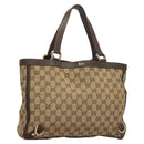 GUCCI GG Canvas Hand Bag Gold Beige 170004 Auth 127879-1