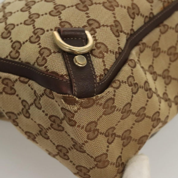 GUCCI GG Canvas Hand Bag Gold Beige 170004 Auth 127879