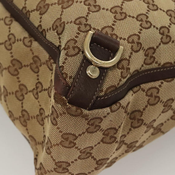 GUCCI GG Canvas Hand Bag Gold Beige 170004 Auth 127879