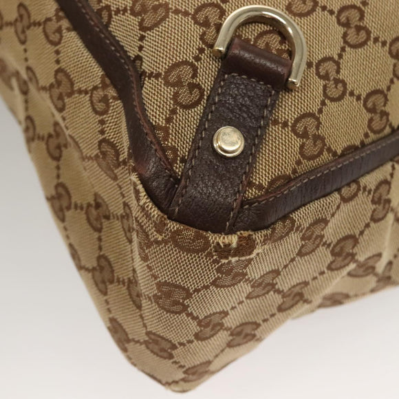 GUCCI GG Canvas Hand Bag Gold Beige 170004 Auth 127879
