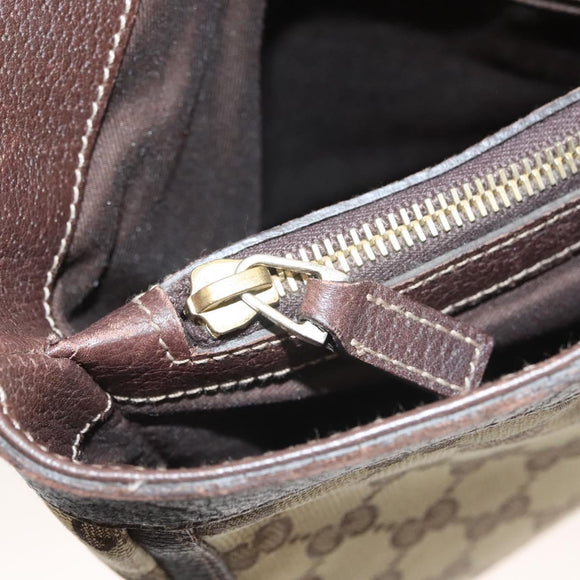 GUCCI GG Canvas Hand Bag Gold Beige 170004 Auth 127879