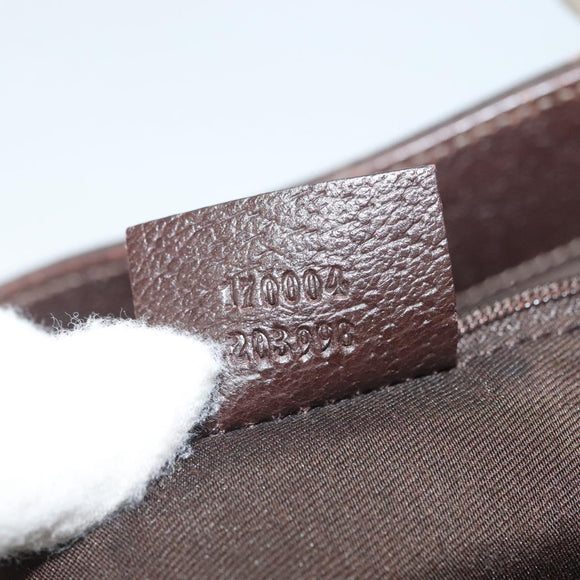 GUCCI GG Canvas Hand Bag Gold Beige 170004 Auth 127879