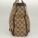 GUCCI GG Canvas Hand Bag Gold Beige 170004 Auth 127879-3