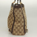 GUCCI GG Canvas Hand Bag Gold Beige 170004 Auth 127879-4
