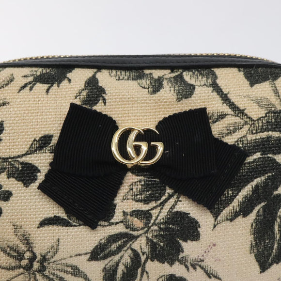 GUCCI Pouch Canvas Beige Gold 442690 Auth 127880