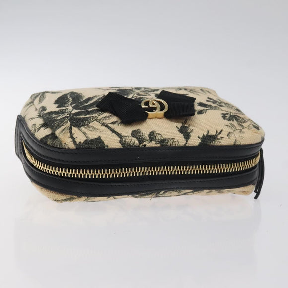 GUCCI Pouch Canvas Beige Gold 442690 Auth 127880