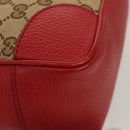 GUCCI GG Canvas Hand Bag 2way Red Beige 449241 Auth 127881V-10