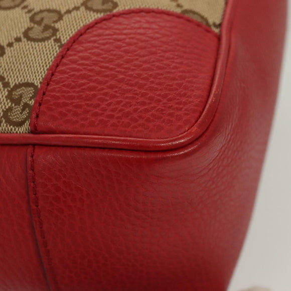 GUCCI GG Canvas Hand Bag 2way Red Beige 449241 Auth 127881V