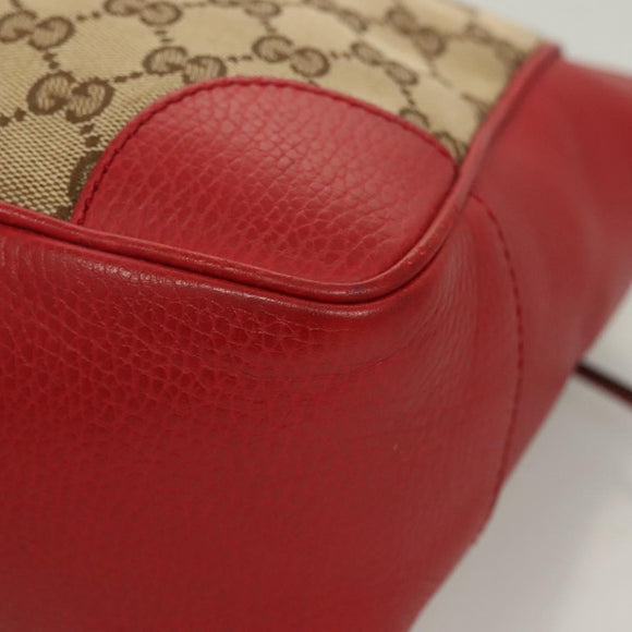 GUCCI GG Canvas Hand Bag 2way Red Beige 449241 Auth 127881V