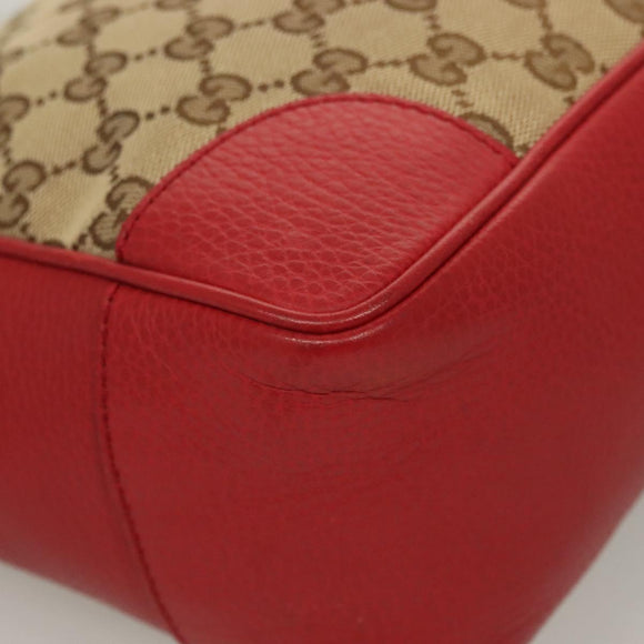 GUCCI GG Canvas Hand Bag 2way Red Beige 449241 Auth 127881V