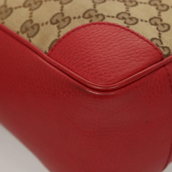 GUCCI GG Canvas Hand Bag 2way Red Beige 449241 Auth 127881V