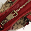GUCCI GG Canvas Hand Bag 2way Red Beige 449241 Auth 127881V-14