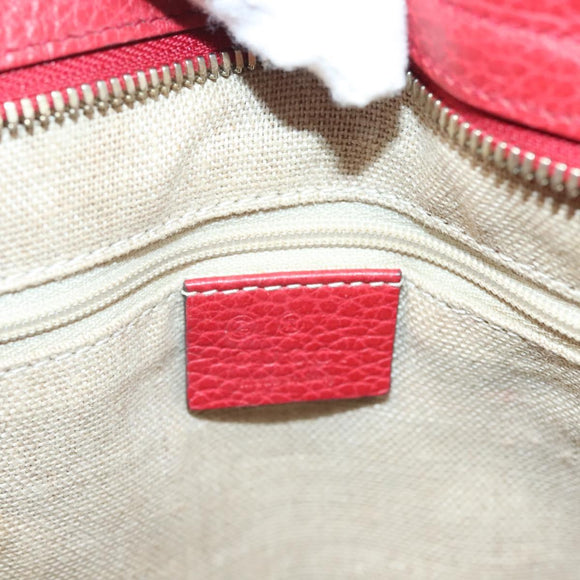 GUCCI GG Canvas Hand Bag 2way Red Beige 449241 Auth 127881V