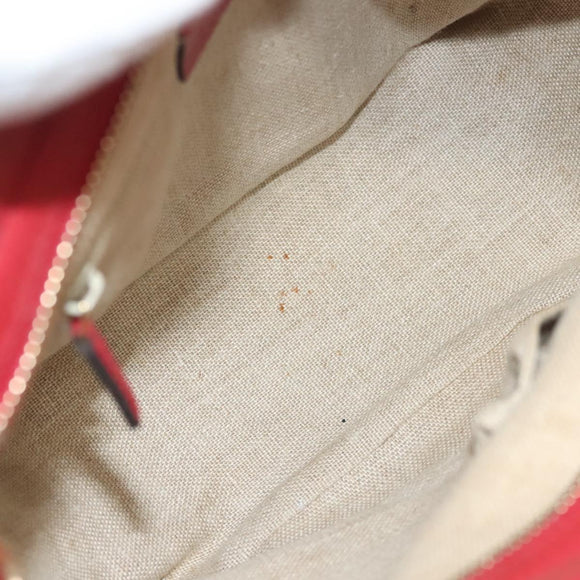 GUCCI GG Canvas Hand Bag 2way Red Beige 449241 Auth 127881V