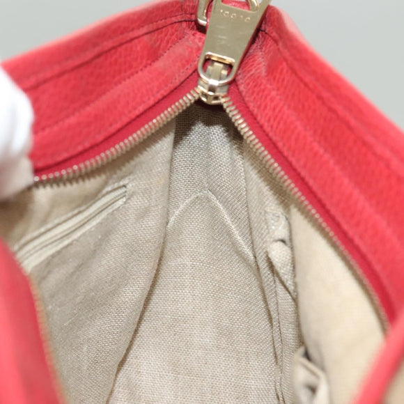 GUCCI GG Canvas Hand Bag 2way Red Beige 449241 Auth 127881V