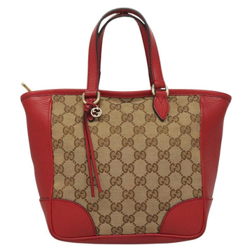 GUCCI GG Canvas Hand Bag 2way Red Beige 449241 Auth 127881V - 0
