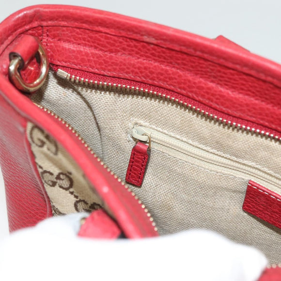 GUCCI GG Canvas Hand Bag 2way Red Beige 449241 Auth 127881V