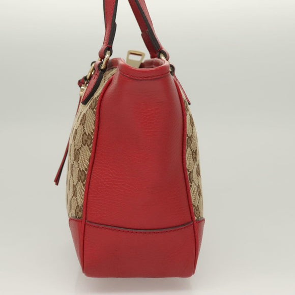 GUCCI GG Canvas Hand Bag 2way Red Beige 449241 Auth 127881V