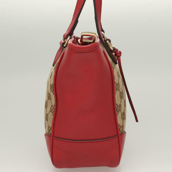 GUCCI GG Canvas Hand Bag 2way Red Beige 449241 Auth 127881V