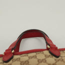 GUCCI GG Canvas Hand Bag 2way Red Beige 449241 Auth 127881V-8